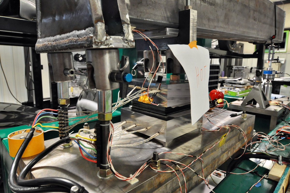 PowerstreamInd's tweet image. Test press in the house, cranking out new material formulations...yes, it gets hot: 300+ degrees.