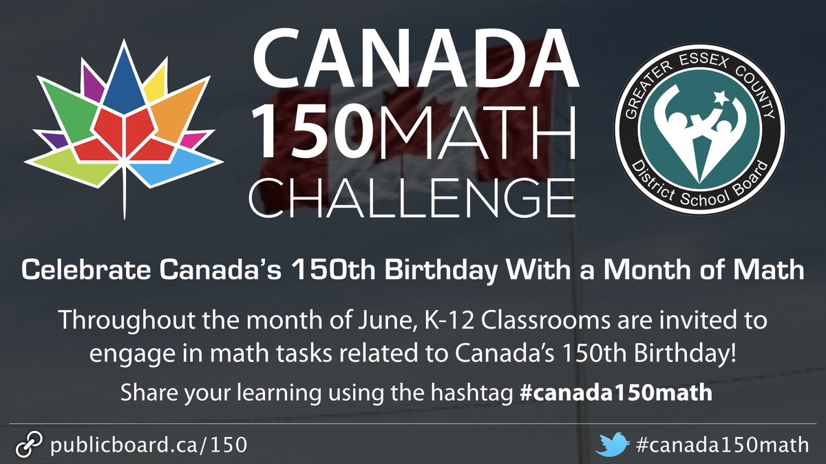 Canada150Math's tweet photo. It's day 19 of the #Canada150Math Challenge, but it's not too late to do ANY of the #Canada150 Tasks:
https://t.co/dr6QLZvA08
#edchat https://t.co/Mnkxc6iQ4w