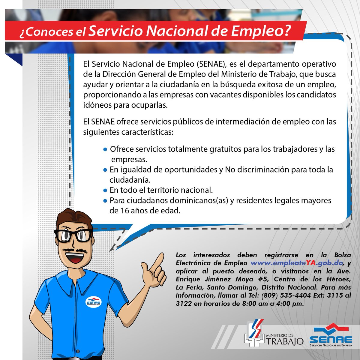 MTrabajoRD's tweet photo. #MTInforma #SENAE #ServiciosMT https://t.co/9jmMFE89Ob