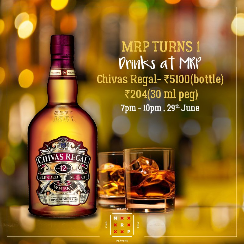 MRPIndia_'s tweet photo. Come over and be a part of our very first #BirthdayBash, and avail ALL DRINKS (Bottle and Pegs) at the price of MRP! 
#MRPTurns1 https://t.co/ZurGiwSJWI