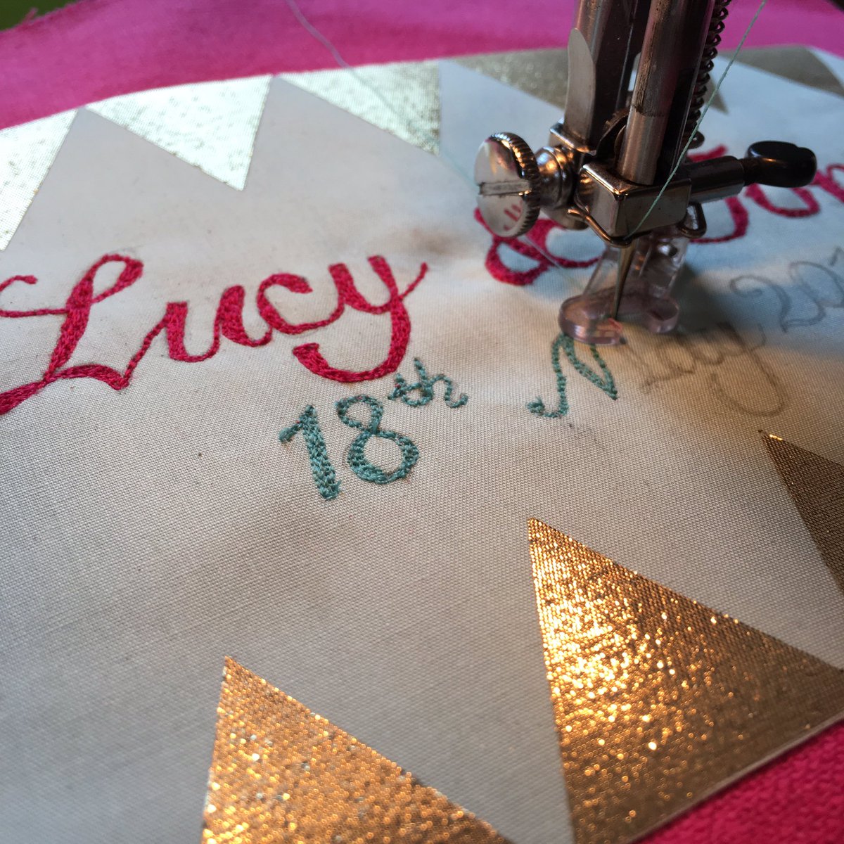 Using #embroidery foot requires absolute presence~losing focus=wonky lines!#bysally #embroidery #bespokewedding #personalisedgifts #textiles