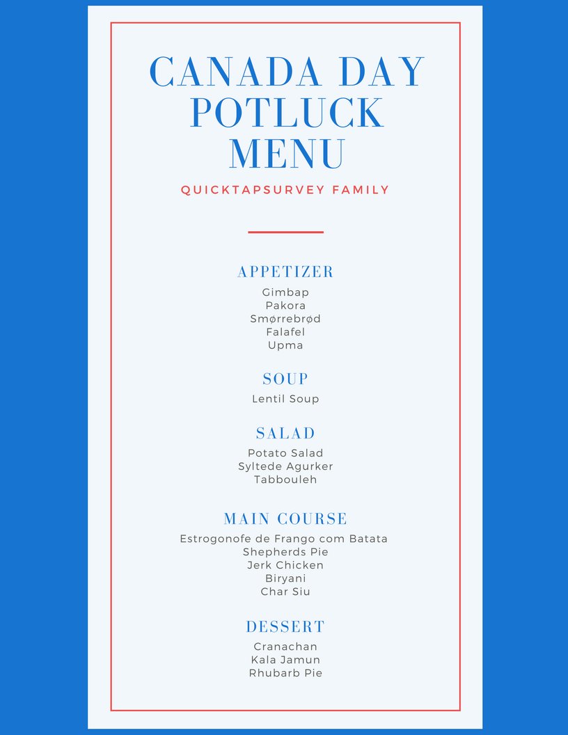 QuickTapSurvey's tweet photo. Today we're celebrating #Canada150 with maple syrup, ketchup chips, poutine, real beer and 17 other ethnic dishes from 22 countries 🌎❤️🇨🇦 https://t.co/usZMAam1oI