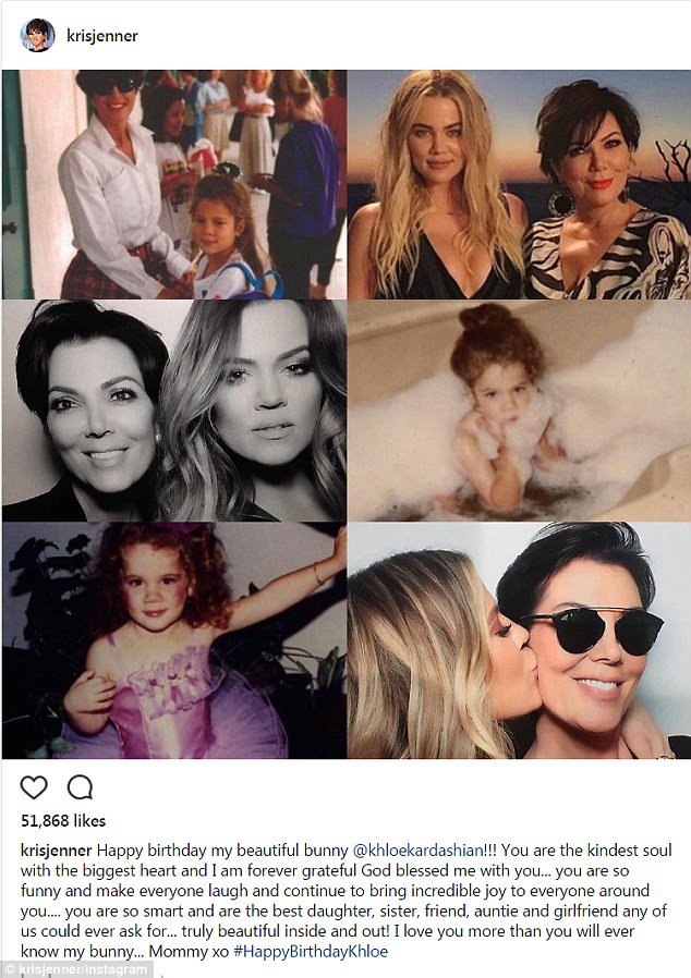 Kris Jenner wishes Khloe Kardashian a happy 33rd birthday -   