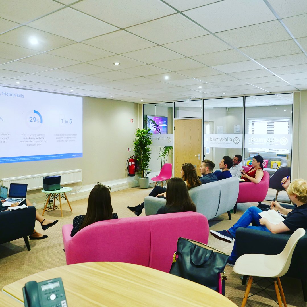 ClickyMedia's tweet photo. Everyday's a school day at Clicky! We have #Google in today to tell us all about the latest developments #training https://t.co/zxz7gBr9Tl https://t.co/aqNHPyrEwn