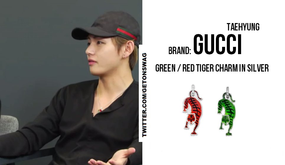 gucci tiger necklace red and green