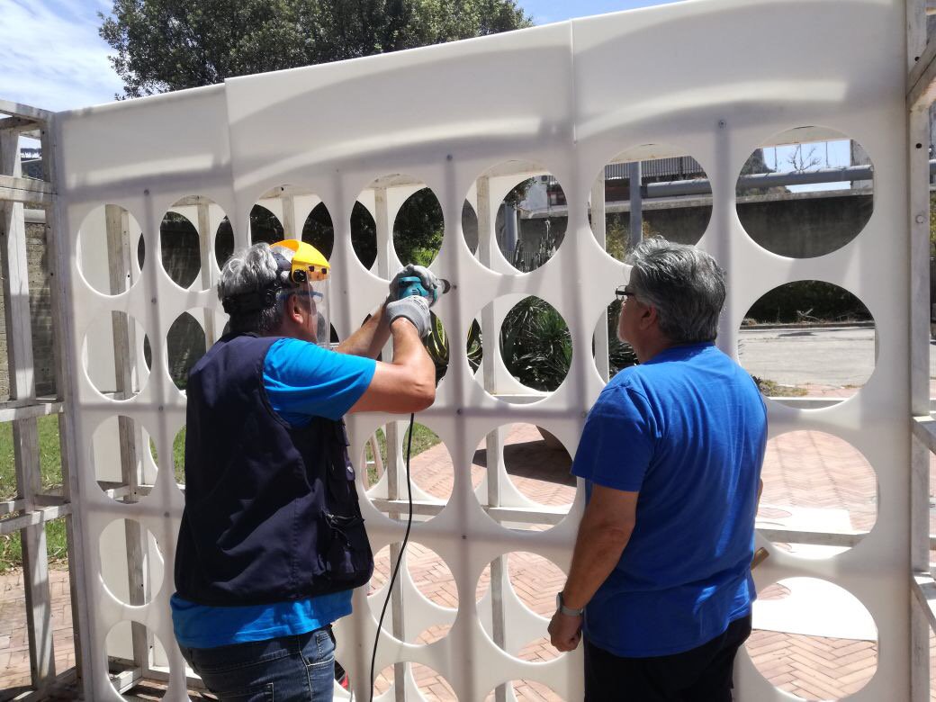 DreamFablab's tweet image. Il #Pinbox inizia a prendere forma! Lavori in corso a @cittascienza per la macchina spaziale per bambini progettata con l’arch Artese.