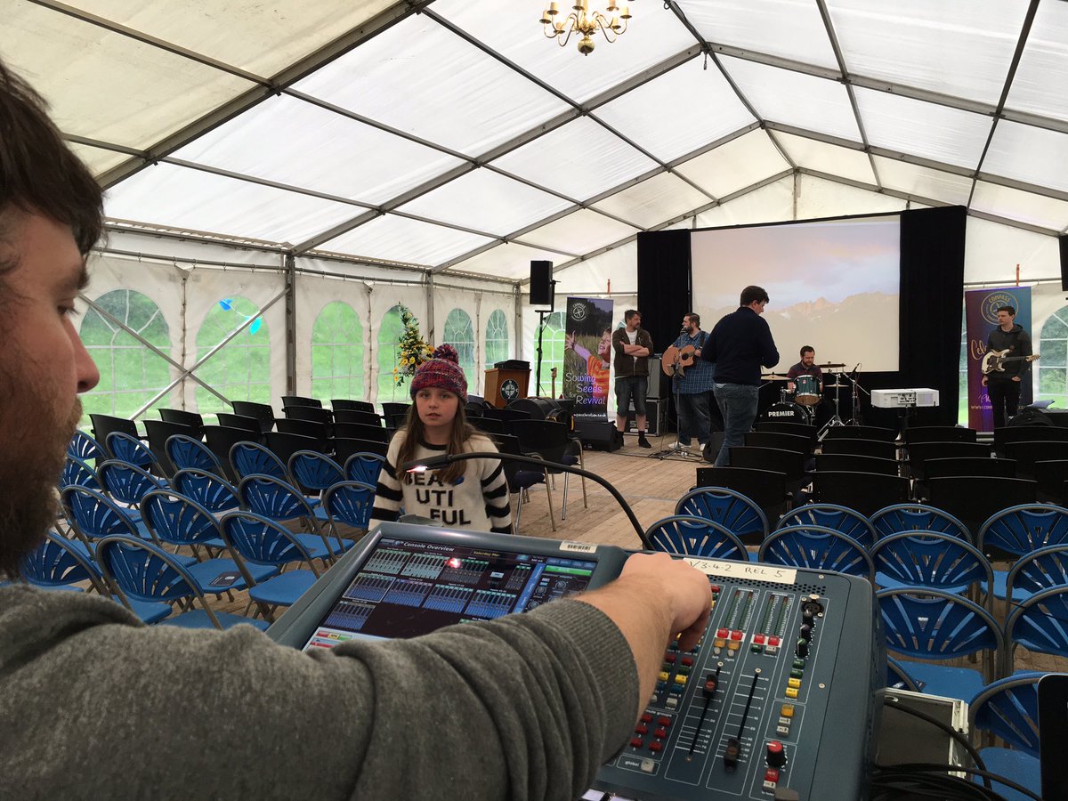 D3ChurchAV's tweet photo. Honour to be with Compass Christian Centre for their 50th Anniversary weekend. Mark gets sound levels prepared for @AllanMcKinlay on stage https://t.co/dwAejyobxT