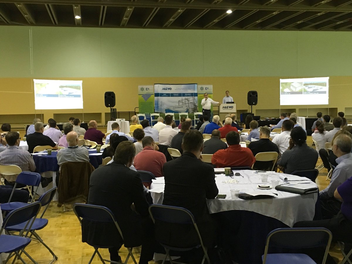 Alevogroup's tweet photo. Alevo's Jeff Gates giving the keynote at the @E4Carolinas Microgrid Conference, hosted by Alevo and @DukeEnergy. #energystorage #carolinas https://t.co/1H87KohRTH