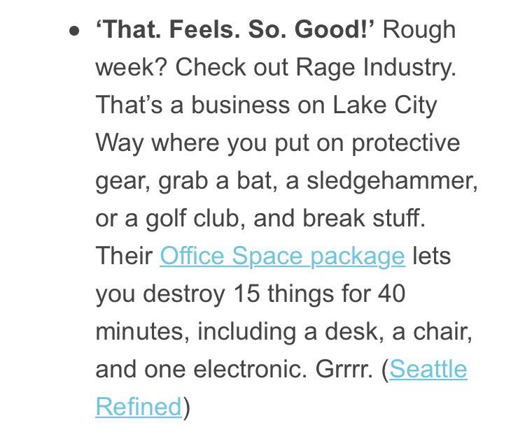 Just discovered <a href="/Rage_Industry/">Rage Industry</a> in Seattle and it feels very #VCEStressBreak to me. Thoughts, <a href="/daveking/">Dave King</a> / <a href="/theroyals/">The Royals</a>? 👻🔨🏚