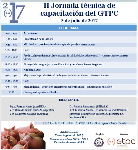 MagazinePorcino's tweet photo. II jornada técnica de capacitación GTPC agendalo! 🐖 @aproporba @intaargentina @Infopork #produccionporcina #tandil #inta #aproporba https://t.co/GpT7sx4ayK