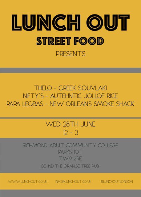 Rain or shine we will be there tomorrow, <a href="/THELOfood/">Thelo</a>  <a href="/Niftys_ldn/">Nifty's</a>  at @RACC_College  Join us from 12pm for #fresh #tasty #streetfood