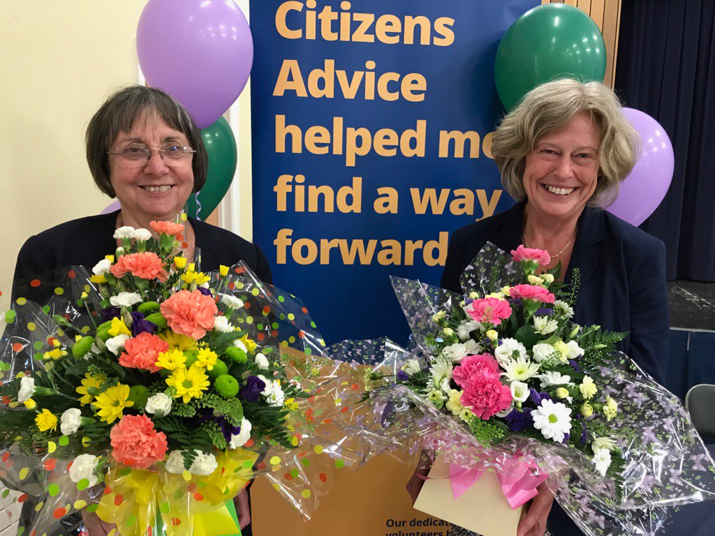Recognition of a total of 65 years service to <a href="/CitizensAdvice/">CitizensAdvice</a> by these 2 lovely Felixstowe ladies! Thank you both!!