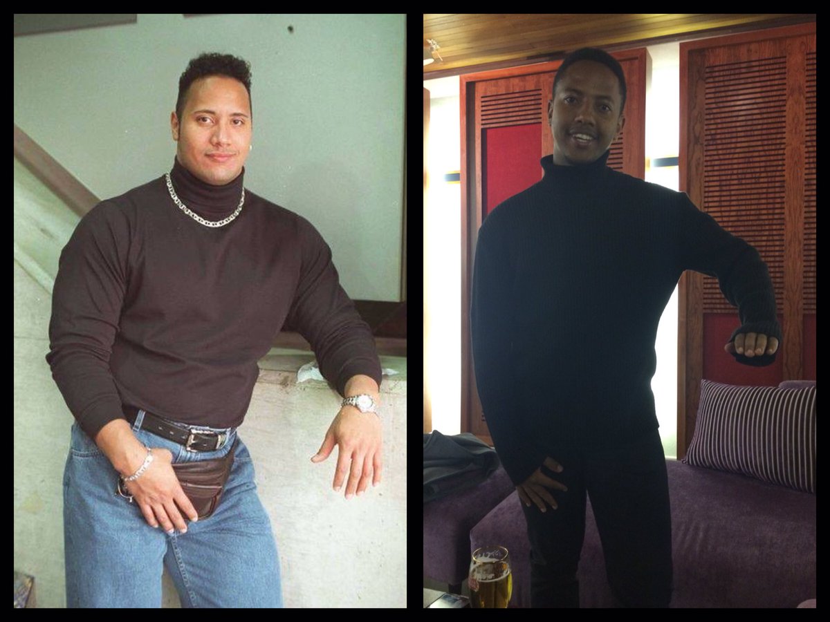 Hey <a href="/TheRock/">Dwayne Johnson</a>, just my bro <a href="/StephenVSithole/">uStepheni</a> turtle-necking. Let's give him a shoutout?