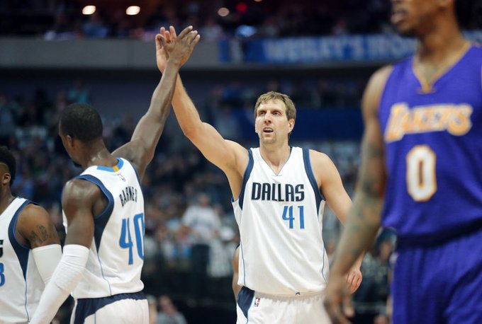 Congrats to the Teammate of the Year! Watch Dirk's acceptance speech here: go.mavs.com/l/5C6 https://t.co/iFor7ICFfr