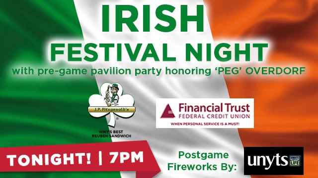 BuffaloBisons's tweet image. Irish Festival Night is TONIGHT! Join us as we honor Peg Overdorf, celebrate Irish heritage &amp;amp; enjoy some fireworks! milb.com/bisons/news/ir…