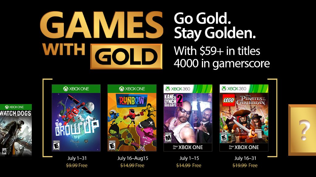 Xbox Live Games with Gold July 2017