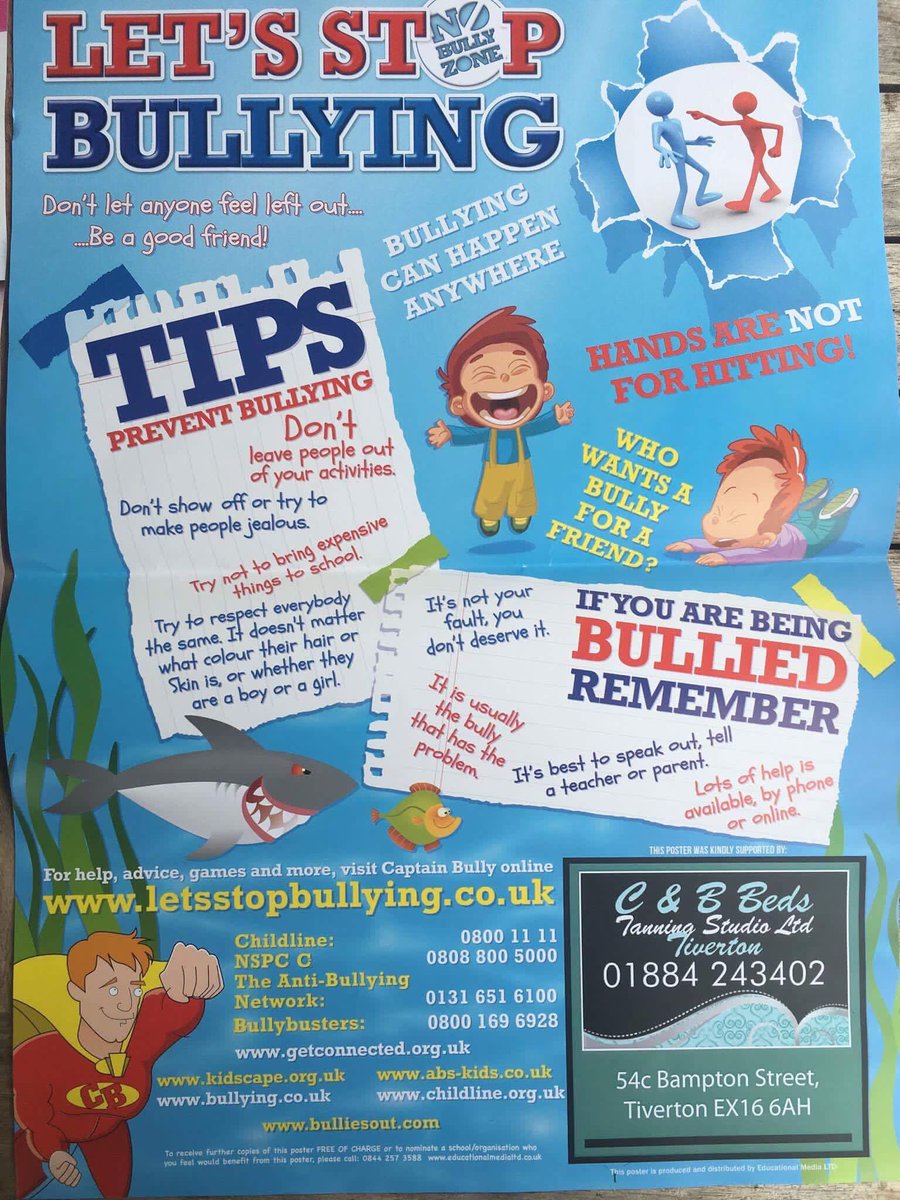 cbbeds's tweet photo. We are now proud sponsors of an anti bullying campaign within Tiverton and surrounding areas! 👌🏻 #antibullying #stopbullying 💙 https://t.co/fsb5RKTO2f