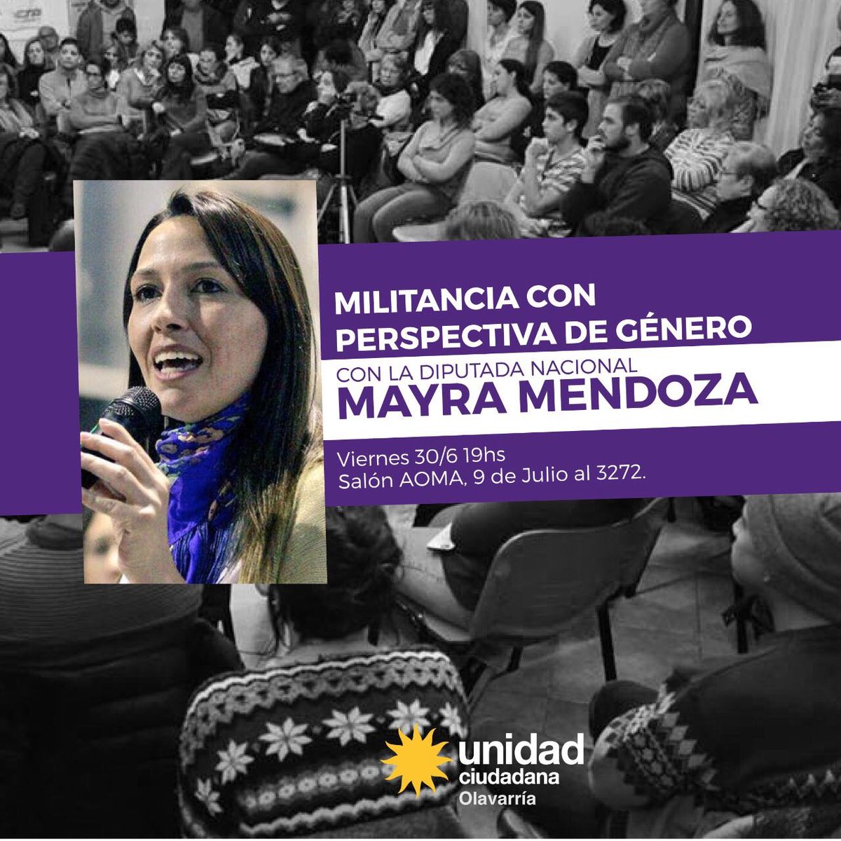 fuerzapatriaola's tweet photo. Charla abierta con @mayrasmendoza "#MilitanciaConPerspectivaDeGénero" viernes 30 de Junio a las 19Hs en el salón AOMA 9 de Julio 3272. https://t.co/NdF2WVWlj0