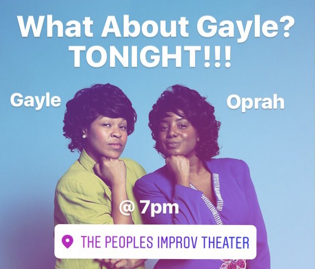 Tonight is THE NIIIIIIGGGHHHT!!!!! "What About Gayle?" @ The PIT at 7pm. #oprahsbookclub #oprah #SerenaWilliams #Tuesday #laughs #lol