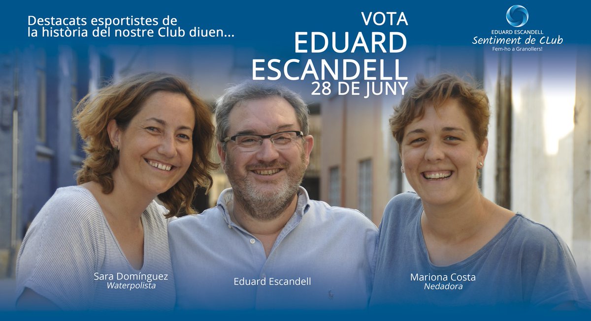 Sentimentdeclub's tweet photo. SARA DOMÍNGUEZ I MARIONA COSTA. Més esportistes destacades donen suport a l'Eduard. VOTA EDUARD ESCANDELL #sentimentdeclub #femhoagranollers https://t.co/V2Xy1LEypw