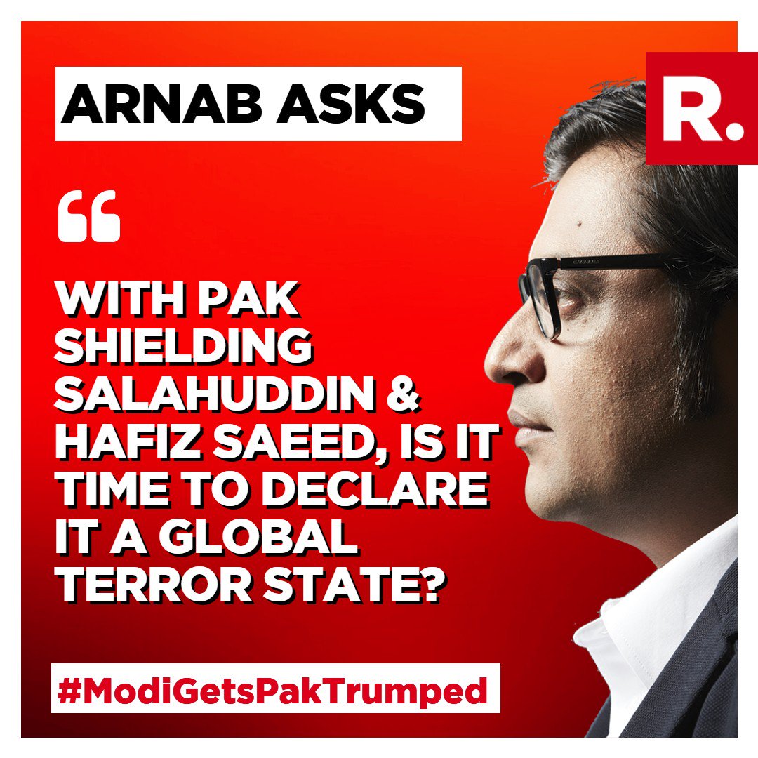 republic's tweet image. Agree with Arnab? Tweet your views with #ModiGetsPakTrumped