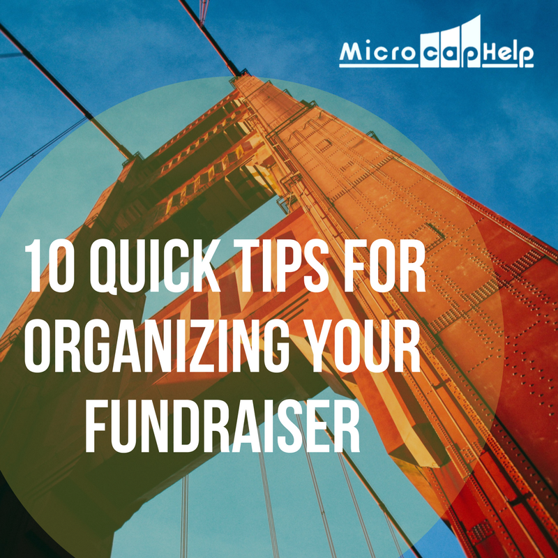 microcaphelp's tweet photo. 10 Quick Tips for Organizing Your Fundraiser
https://t.co/PJSpOaOFoU #fundraiser #funds #fundraising #microcaphelp https://t.co/0Q7Iqbuwfr