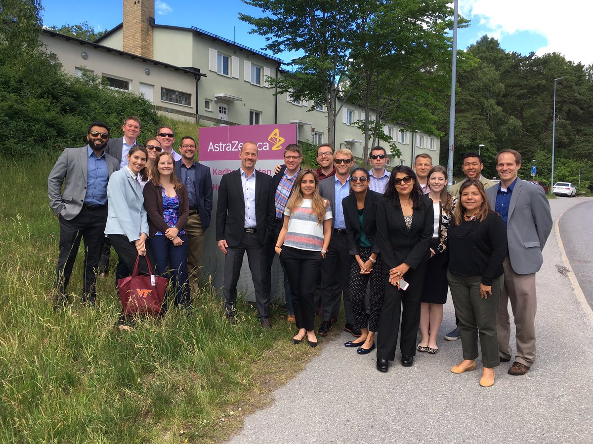 Hoopes_B's tweet photo. Thanks to @AstraZeneca at #snackviken for hosting the @VirginiaTechMBA students today! We learned so much about #lean! #inspiring #vtscan17 https://t.co/rpLj1GMzhZ