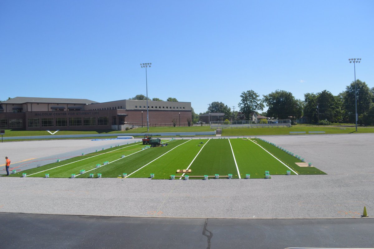 MVCAthletics's tweet photo. Sections of new turf have been installed at Gregg-Mitchell Field! #valleywillroll https://t.co/pLNJ7NqpG6
