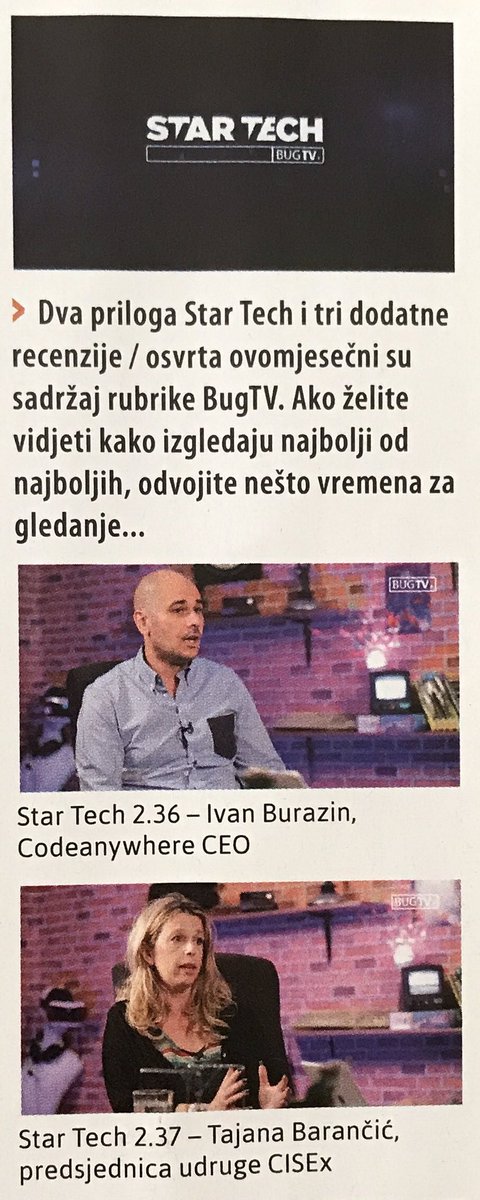 drazendurinic's tweet photo. Najbolji od najboljih u Star Tech @ BugTV
@TBarancic @ivanburazin #CISEx rulez :) https://t.co/GkEflb9jJr