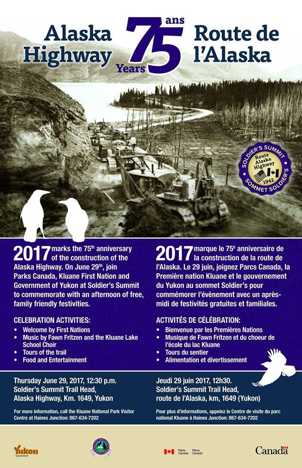 insideyukon : You're invited to celebrate the 75th anniversary of the completion of the Alaska Highway! #AlaskaHwy… goo.gl/6Xm0Mg