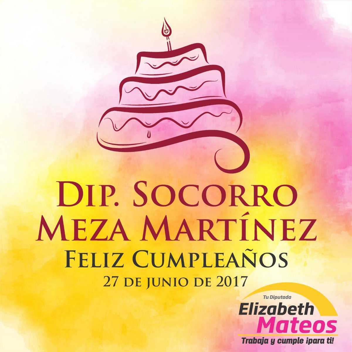 Quiero felicitar a mi compañera y amiga <a href="/SocorroMeza10/">Socorro Meza</a> con motivo de su cumpleaños. Recibe un fuerte abrazo y mis mejores deseos!!!