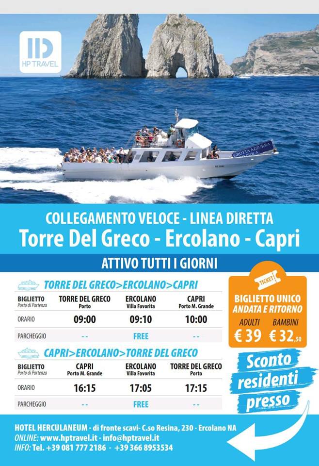 #Ercolano e #Capri collegate via mare in 45 minuti!Tickets disponibili su hptravel.it #Summer #Italy #Travel #Beautiful #Vesuvio