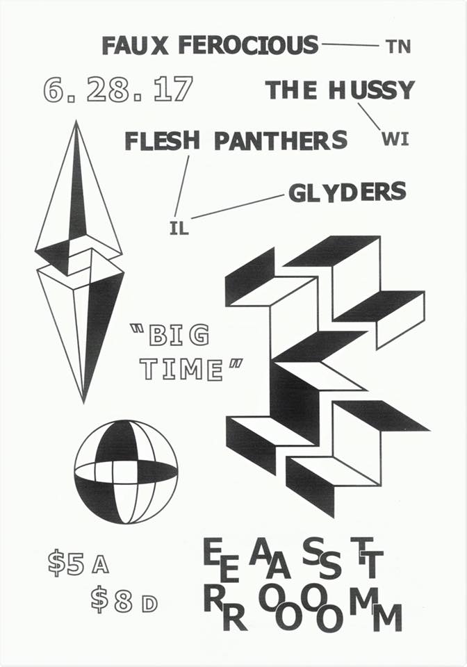 Tonight we welcome live bandsThe Hussy and Faux Ferocious to the stage along with our local pals <a href="/fleshpanthers/">flesh panthers</a> and Glyders!