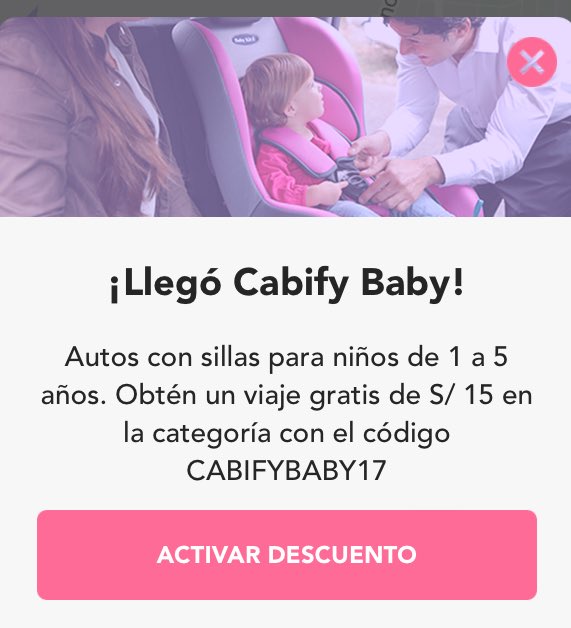 joannabolona's tweet photo. Me encanta 💜💜 y yo que ando full sobrinos más!! Llegó #CabifyBaby la nueva categoría de @Cabify_Peru !! https://t.co/ETrrH4MQJX