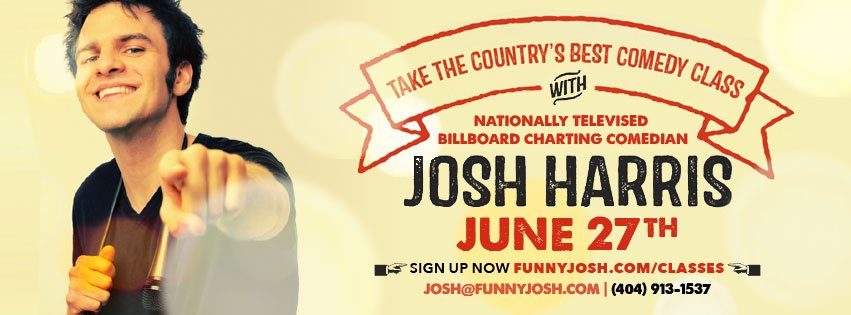 STOKED TO BE TEACHING MY LAST COMEDY CLASS IN ATL THIS SUMMER BEFORE I HEAD BACK TO HOLLYWOOD! GRAB YOUR SEAT AT FUNNYJOSH.COM/CLASSES