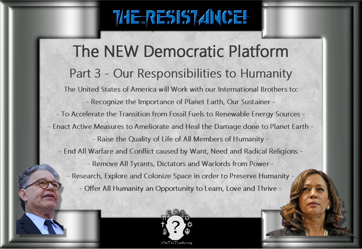 IAmThe1Teacher's tweet image. @SenFranken @SenKamalaHarris My patience is waning..I CHOSE the two of you after #GreatReflection... There ARE Alternatives... #ReachOut2ME!