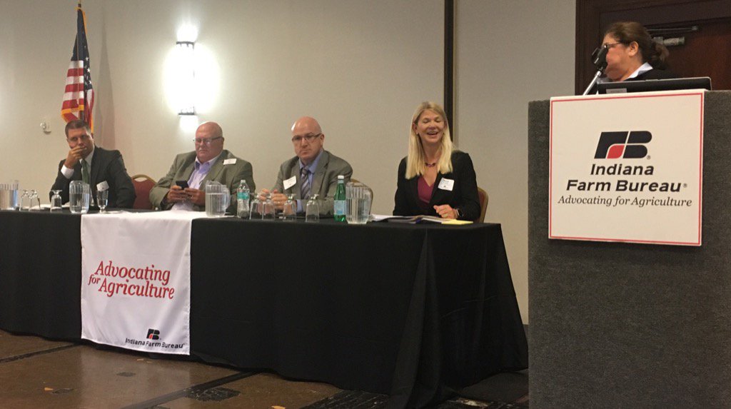 MaureenHayden's tweet photo. On the road for @LGSuzanneCrouch at @INFarmBureau mtg,  listening to great panel on rural health/broadband challenges https://t.co/STLcCbBK6a