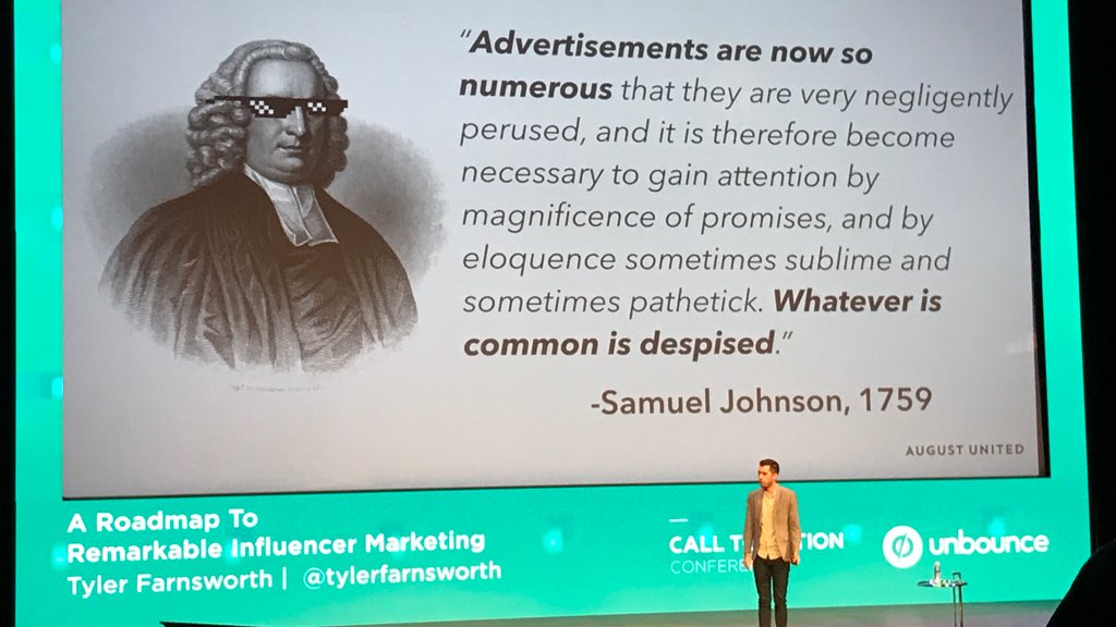 dmcseacoast's tweet photo. 1759: ads are pervasive. 2017: ads are pervasive. Mobile ad blocker installs will hit 90M soon. #CTAconf #DMCroadshow #wecandobetter https://t.co/kThDsBIJmj
