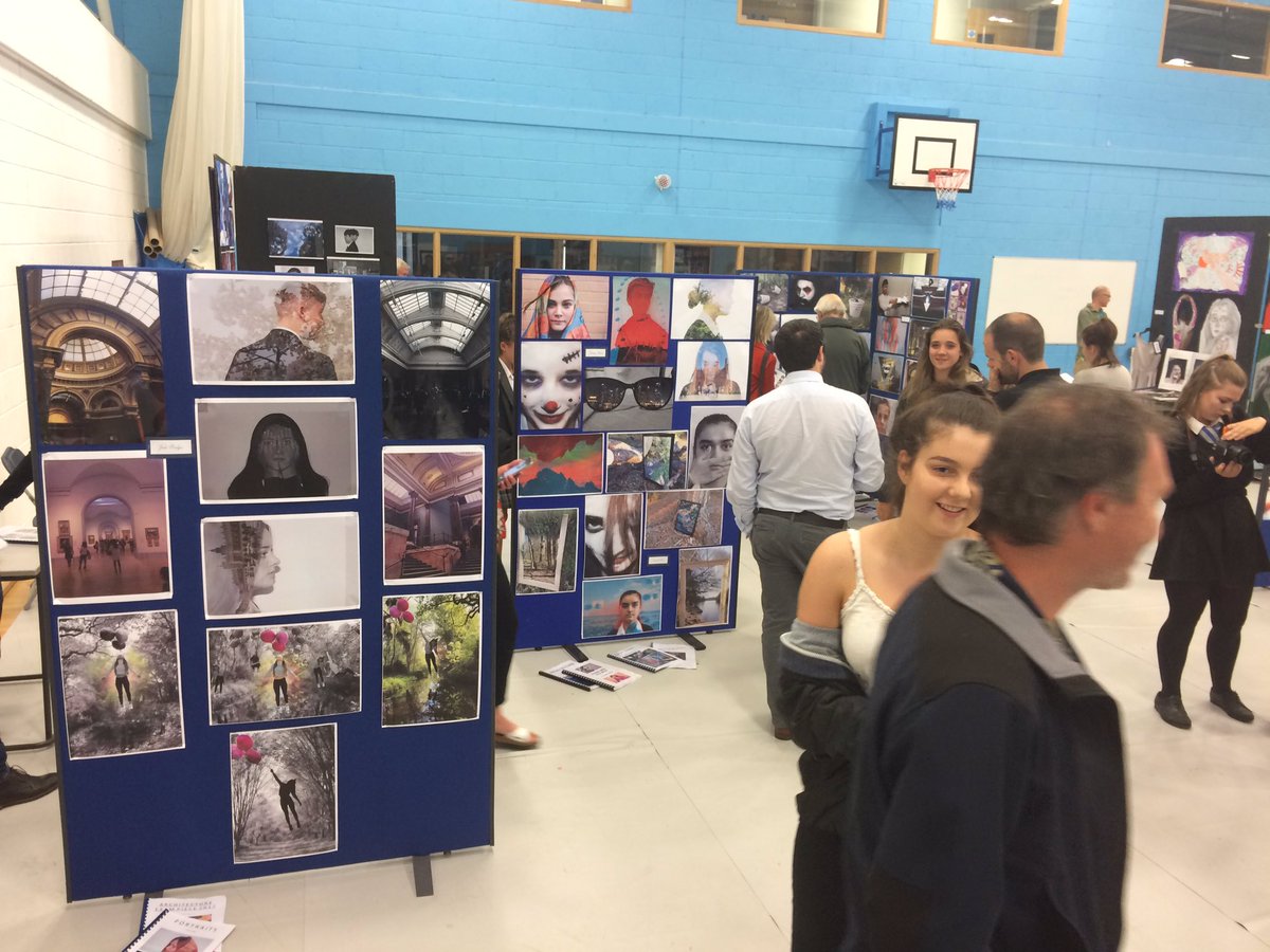 HeadEsherHigh's tweet photo. GCSE Art, photography and design showcase. A brilliant standard of work and many visitors. https://t.co/mv2zpoAXug