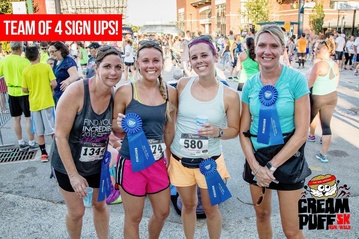 SWARMMEVENTS's tweet photo. Save money on your #CreamPuff5K registration and sign up as a team of 4! REGISTER HERE --> https://t.co/fyDiPNcMRW https://t.co/fyfxaxYuNR