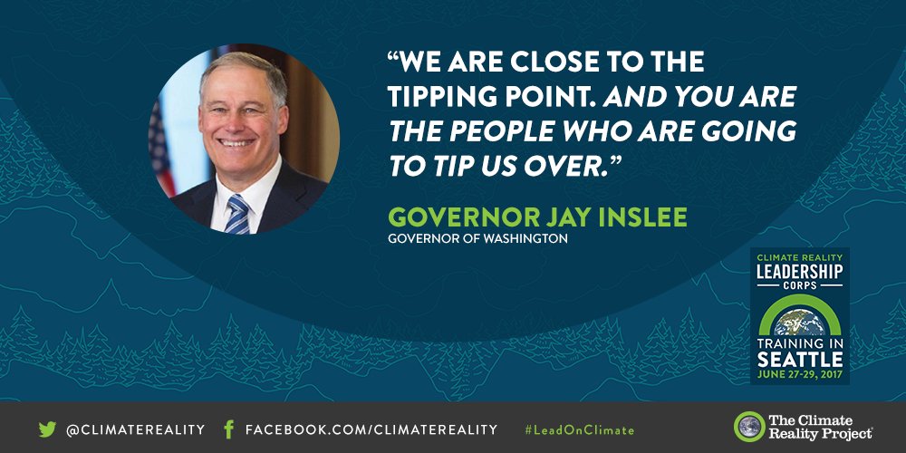 Inspiring words from @GovInslee. We agree; thank you to everyone here in #Seattle today ready to #LeadOnClimate!