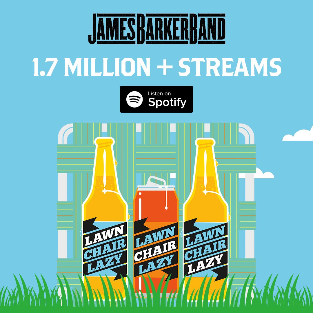jamesbarkerband's tweet photo. 🎉🎉🎉 Thanks y'all! Let's get it to 2 million! #LawnChairLazy @Spotify @SpotifyCanada ▶️ https://t.co/PLXfpC605s https://t.co/6rlUbH4sYI