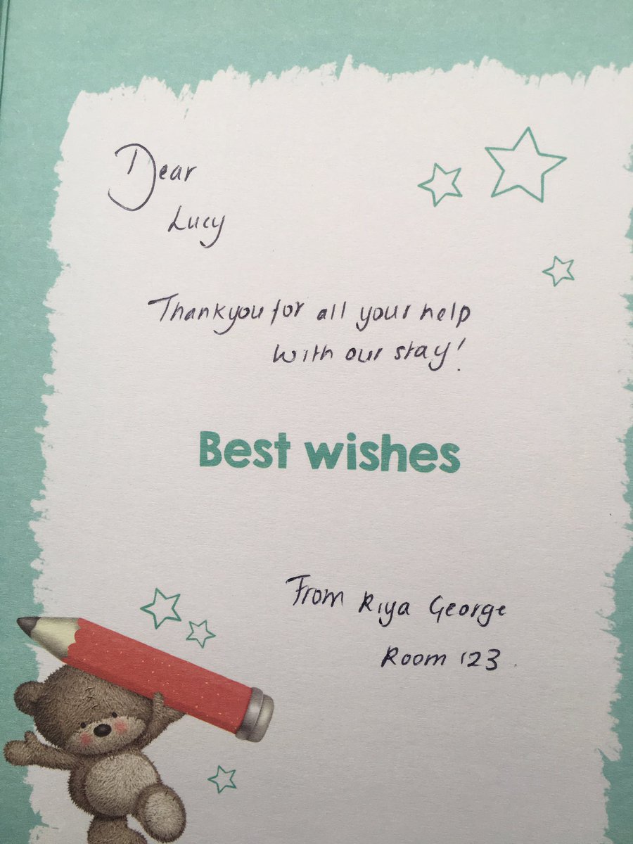 Really lovely card for our host Lucie from a guest <a href="/clorichards/">Chloe Richards</a> <a href="/kellywarren277/">Kelly Warren</a> <a href="/LucyJohnsPI/">Lucy Johns</a> <a href="/smmottram/">Sam Mottram</a> #exeterstdavids