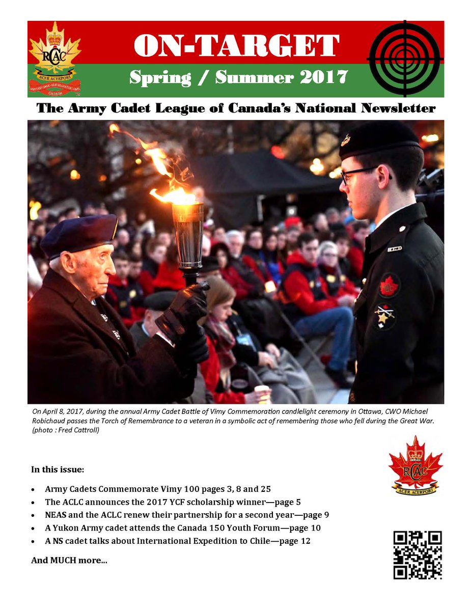 The Sping/Summer issue of On-Target is now avaialble.  Read it here: armycadetleague.ca/news-events/ne…