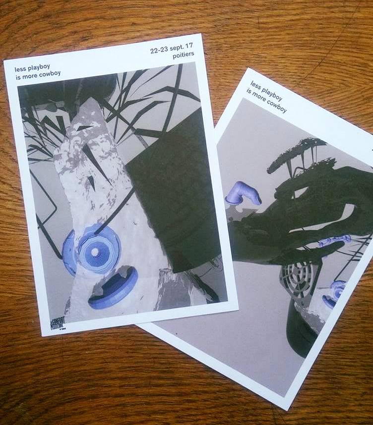 ConfortModerne's tweet photo. À less playboy is more cowboy, on montre deux points de vue du graphisme de Cindy Coutant #doubleflyer #lpimc https://t.co/PseuqbsjFL