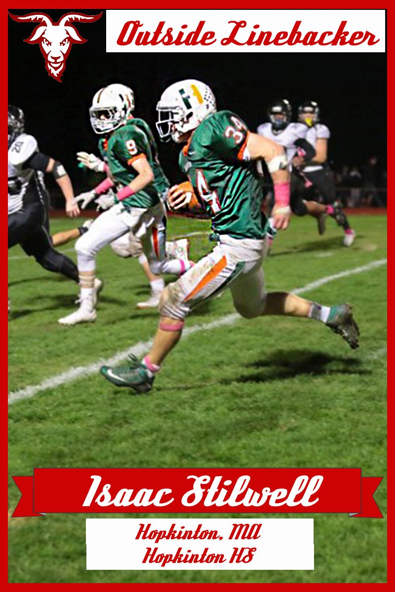 CoachRobFB's tweet photo. WPI Football welcomes LB Isaac Stilwell to the #TechFamily Another big hitter and high motor player from #TriValleyFootball @WPIFootball https://t.co/UMx8pHiHqC