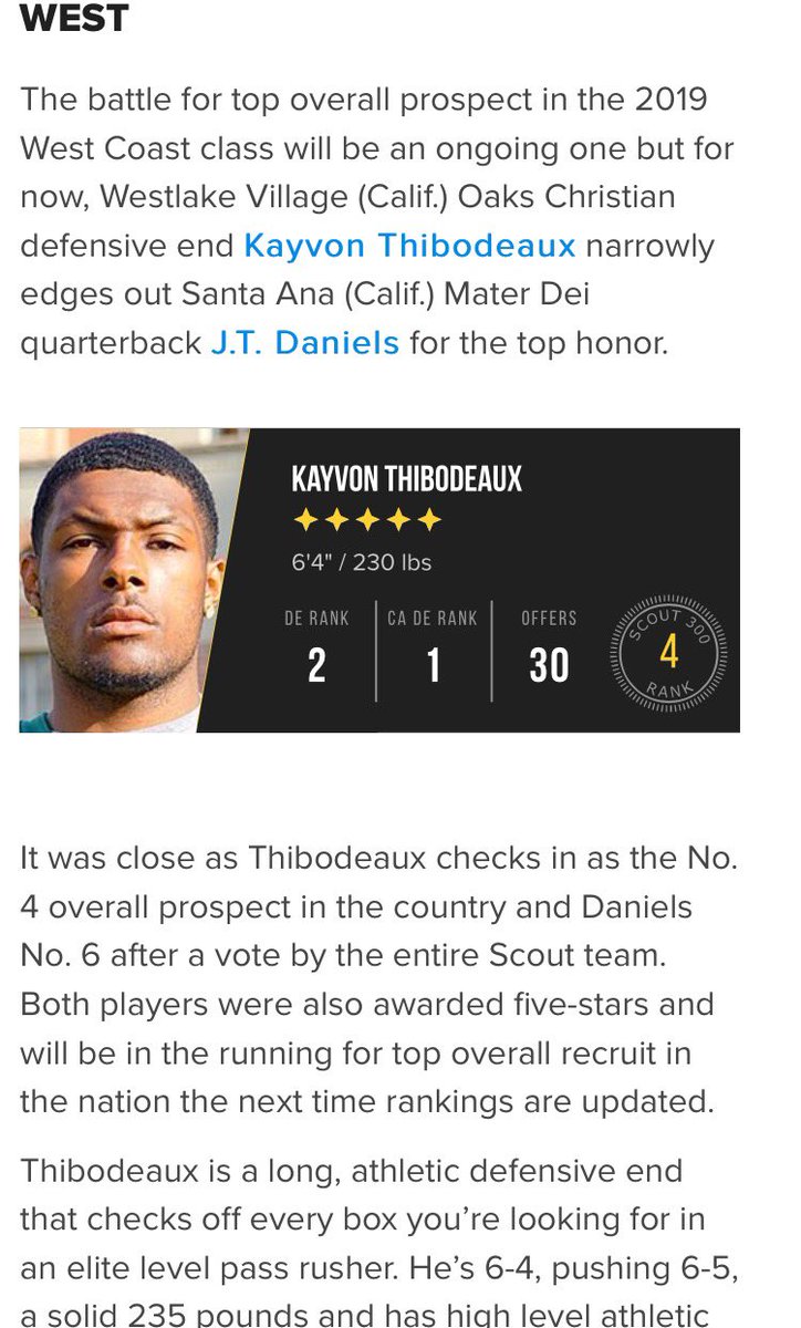 TheTruthEYBL's tweet photo. 🏈 #TruthFam Kayvon Thibodeaux ( @kayvonT8 ) just received word that he is a ⭐️⭐️⭐️⭐️⭐️ recruit!

READ: https://t.co/gNpWmoBYSG https://t.co/GyD6iSGlgD