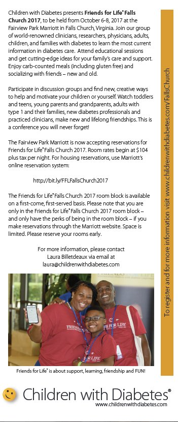 AADEVirginia's tweet image. Check out the Children with Diabetes Friends for Life: Falls Church 2017 event on October 6-8, 2017! See flyer for details