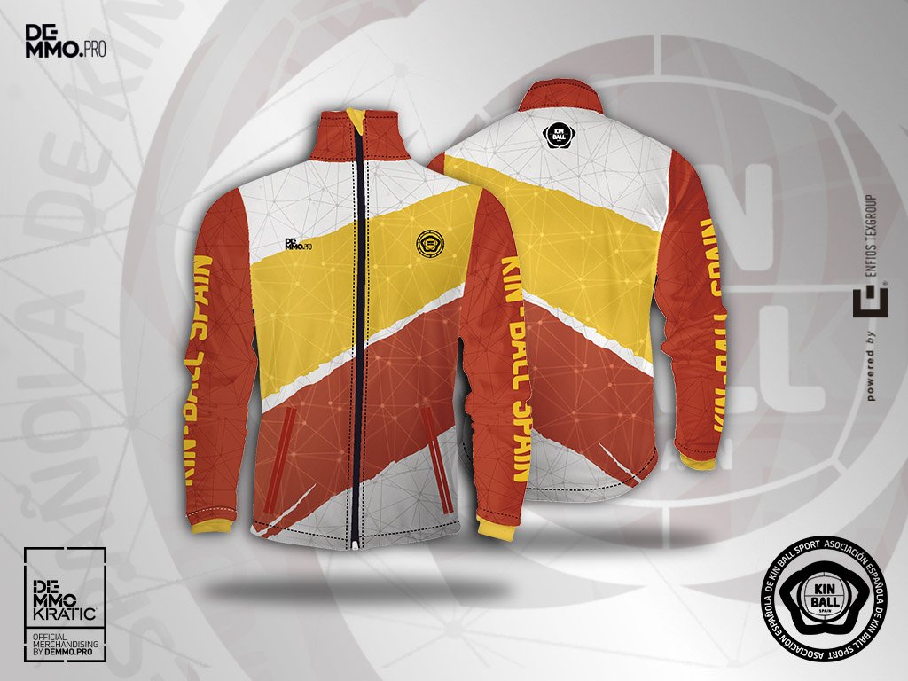 DEMMOKRATIC's tweet photo. NEW || Esta es la #softshell que lucirá la #SelecciónEspañola de #Kinball en el Mundial de este año ¿Os gusta? #design #manufacture #team 😉🔝 https://t.co/zYe8t98rRZ