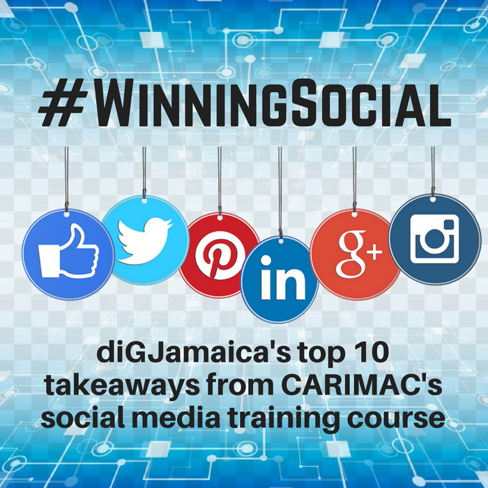 diGJamaica's tweet photo. #WinningSocial: diGJamaica’s Top 10 Takeaways from CARIMAC’s Social Media Training | https://t.co/qsf5fC814Z | @rosssheil @carimactraining https://t.co/vzcvBi0keE